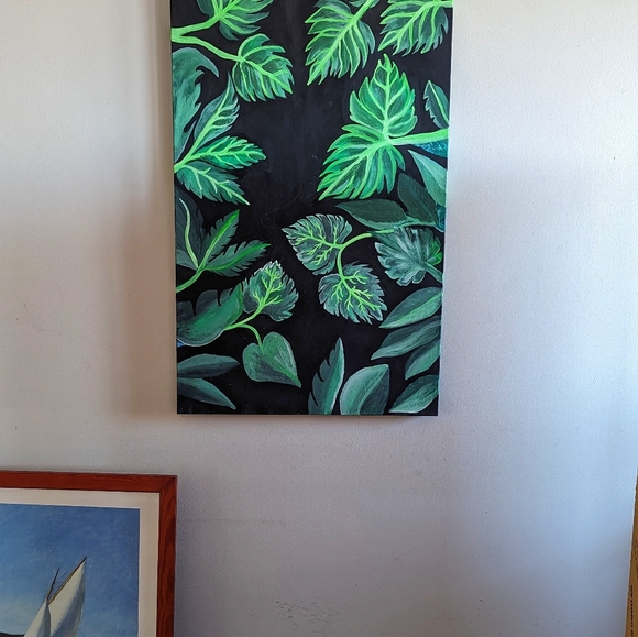 Neon Oil Painting, Abstract floral theme - Picture 2 of 3